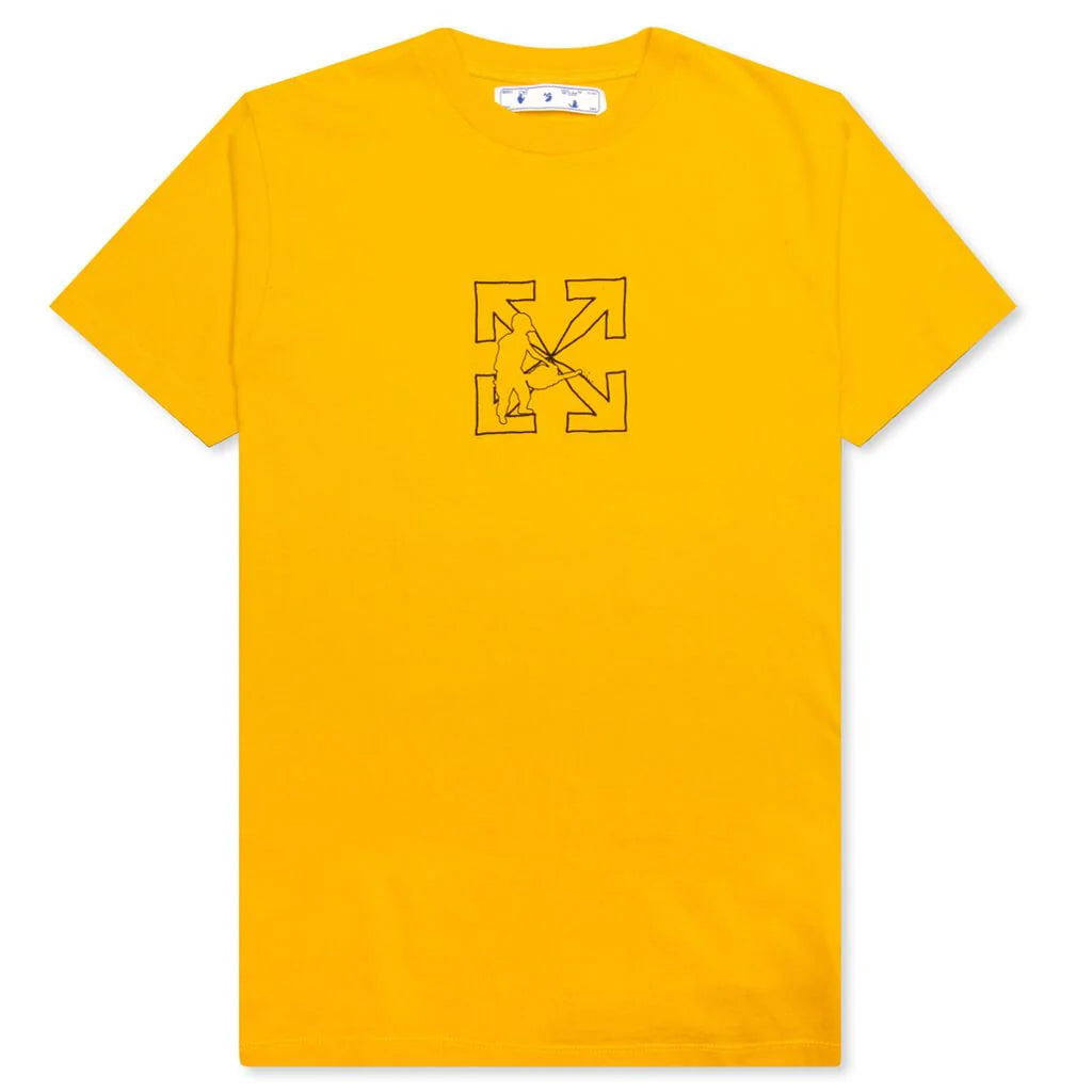 Off-White Yellow Workers Logo Tee-Tees-Empxre Boutique