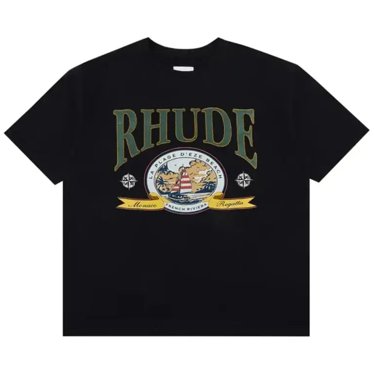 Rhude Monaco Regatta Tee Black-Empxre Boutique