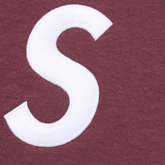 Supreme S Logo Zip Up Hooded Sweatshirt Maroon