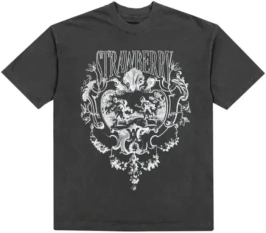 Strawberry Badge T Shirt Black