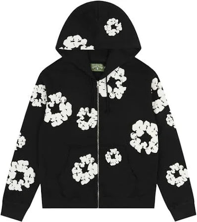 Denim Tears Cotton Wreath Zip Hoodie Black
