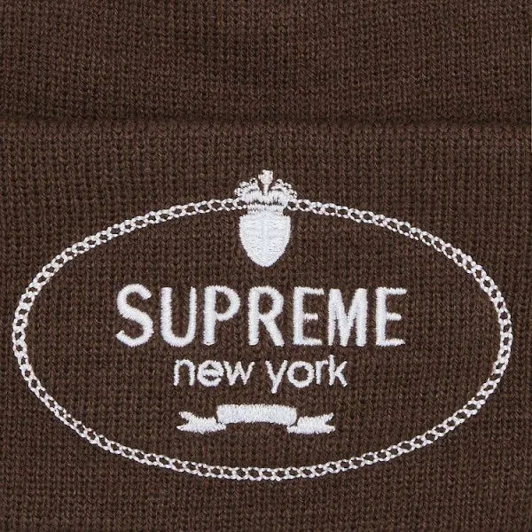 Supreme Crest Beanie Brown-Empxre Boutique