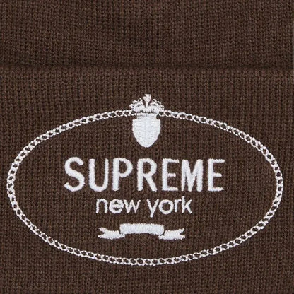 Supreme Crest Beanie Brown-Empxre Boutique