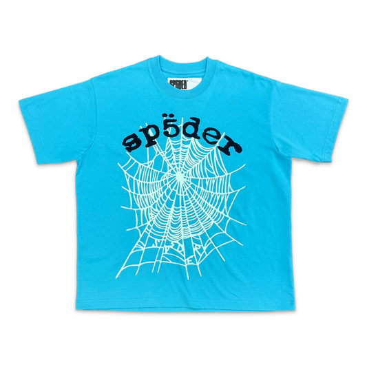 Sp5der OG WEB V2 TEE CYAN
