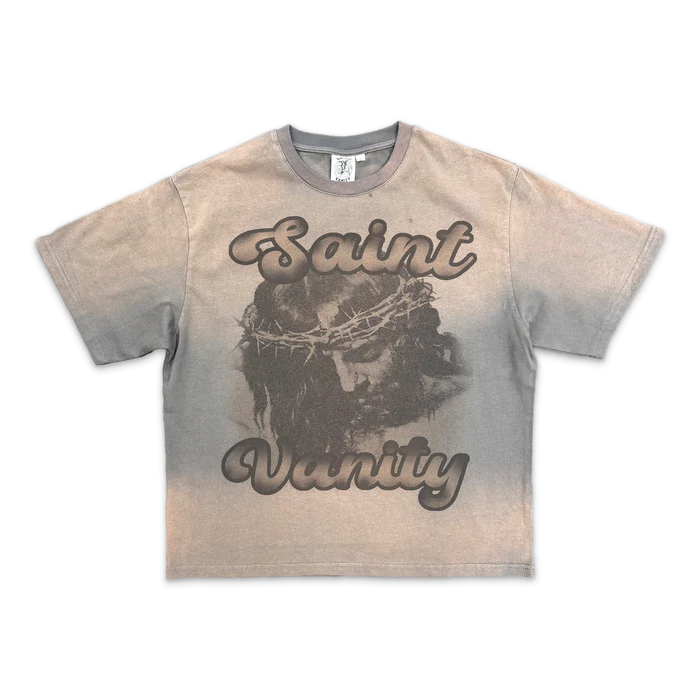 Saint Vanity Jesus T-Shirt Grey-Empxre Boutique