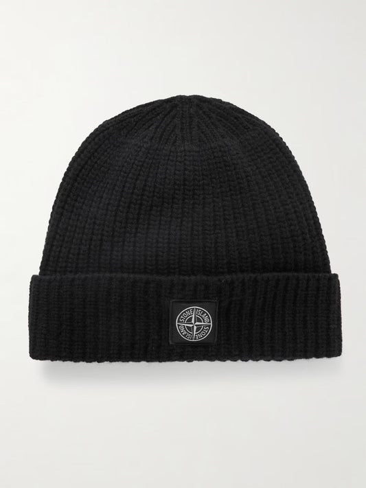 Stone Island Black Beanie
